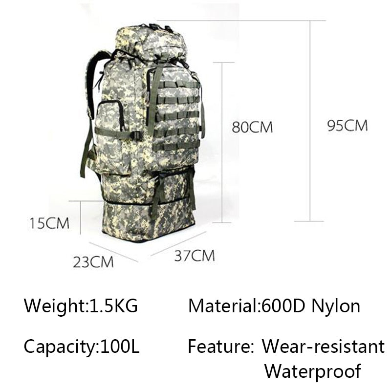 100L Waterproof Travel Backpack